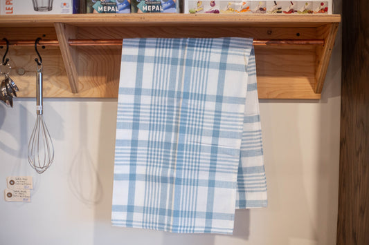 Linge à vaisselle en coton géant bleu