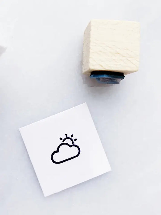 Mini estampe météo - nuage soleil