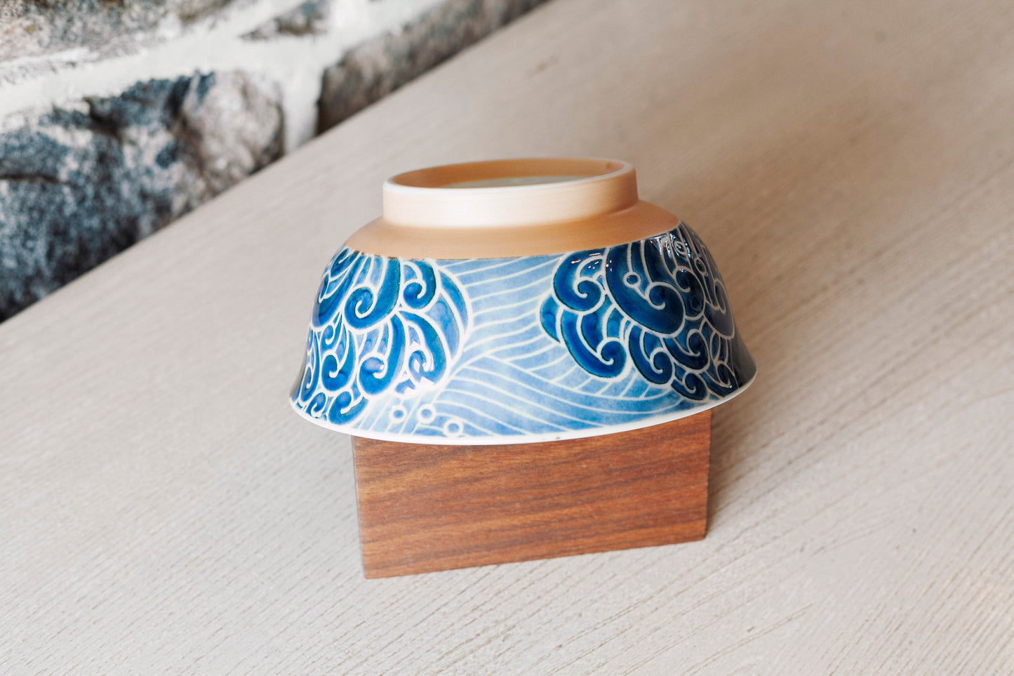 Petit bol évasé baleine noir & bleu