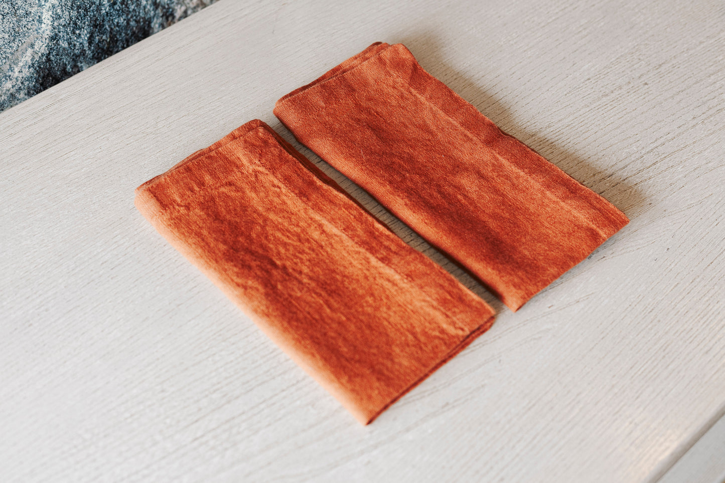 Duo serviettes de table terracotta 100% lin