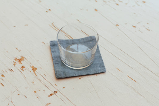 Ensemble de 4 sous-verres en lin bleu