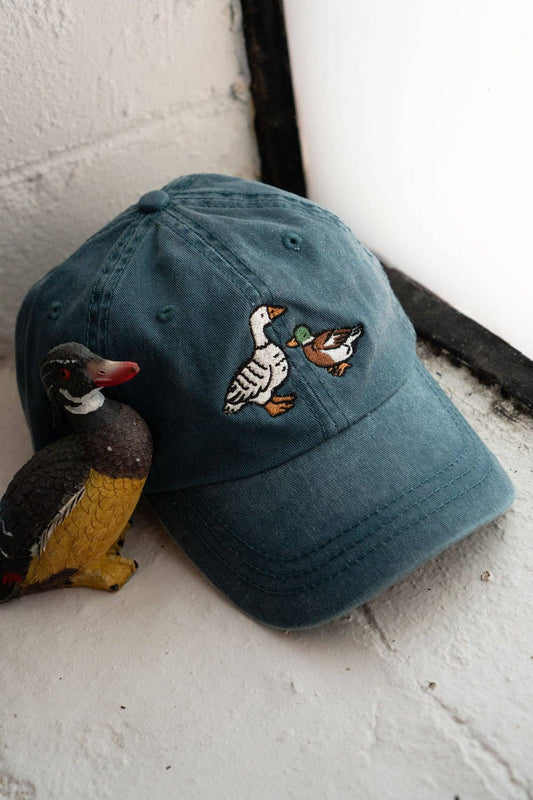 Chapeau Canard et Oie | Casquette Brodée: Vintage Sarcelle