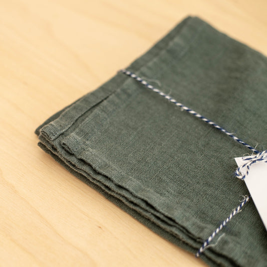 Linge à vaisselle vert forêt 100% lin