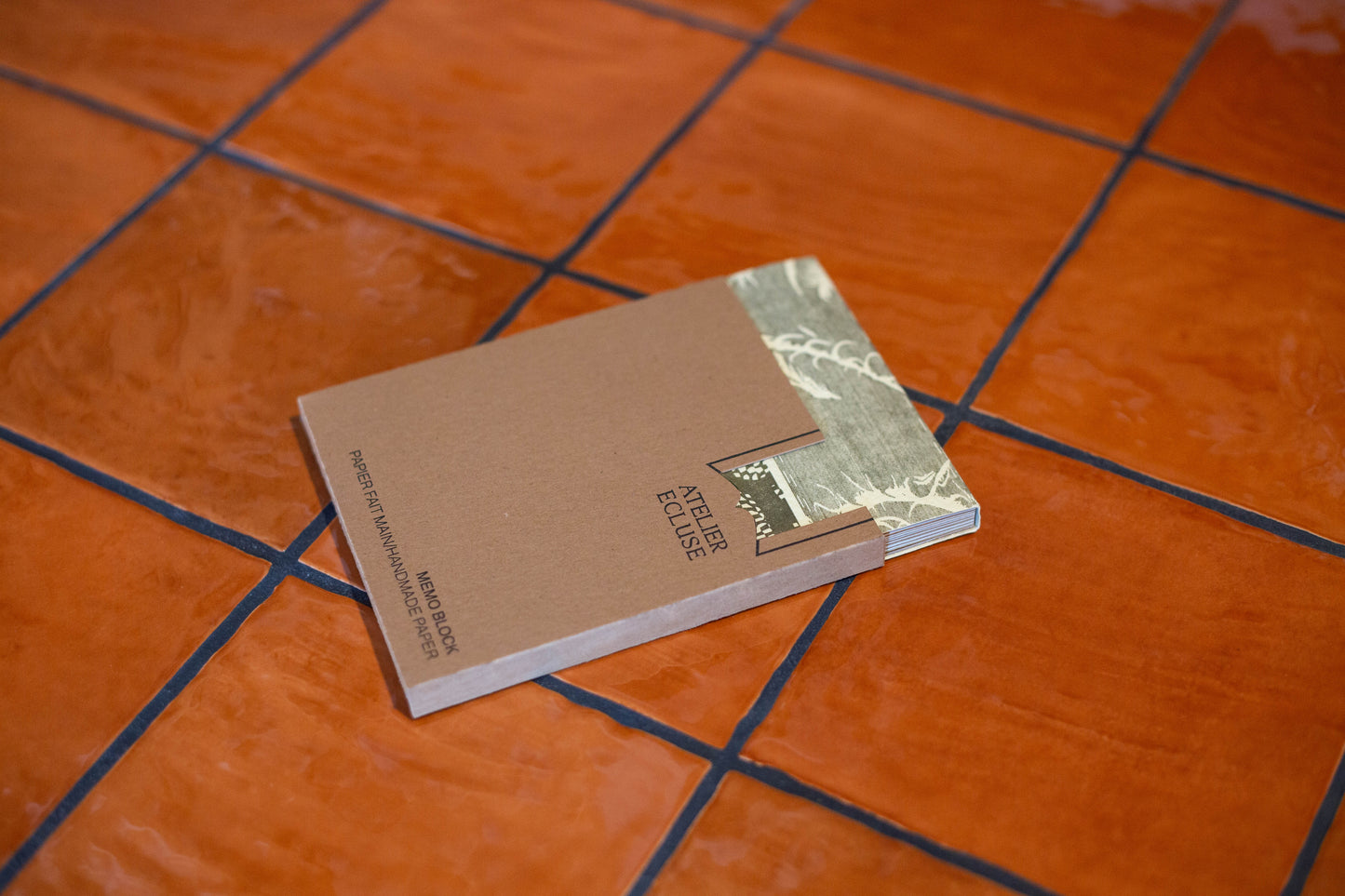 Bloc note vert flore Atelier Écluse