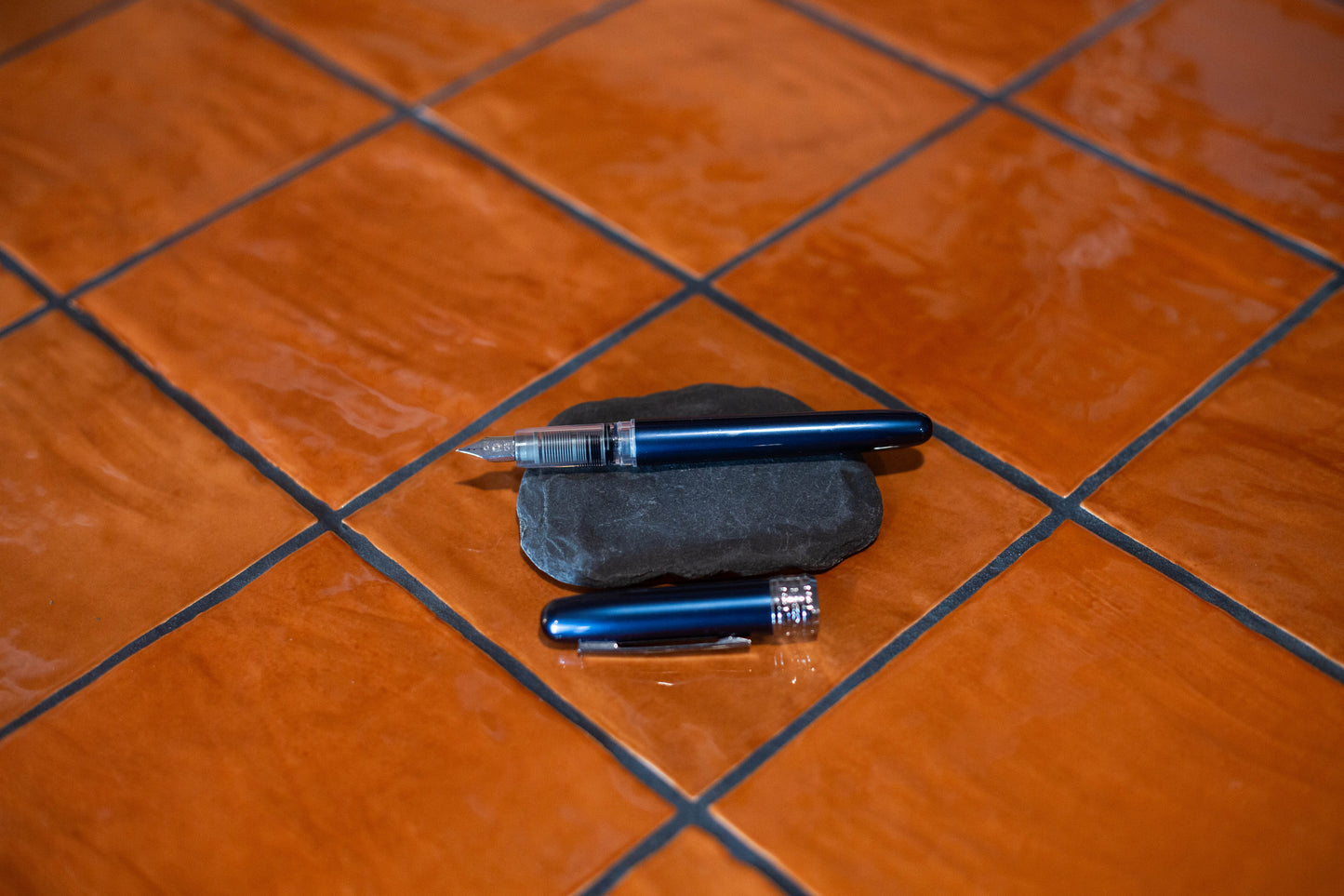 Plume fontaine plaisir Platinum bleu