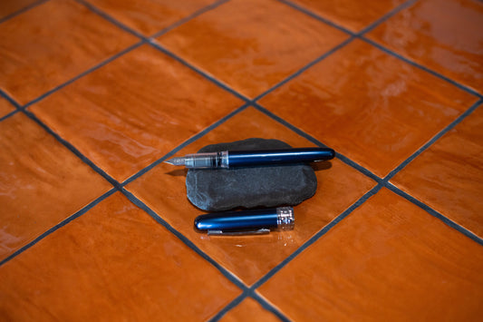 Plume fontaine plaisir Platinum bleu