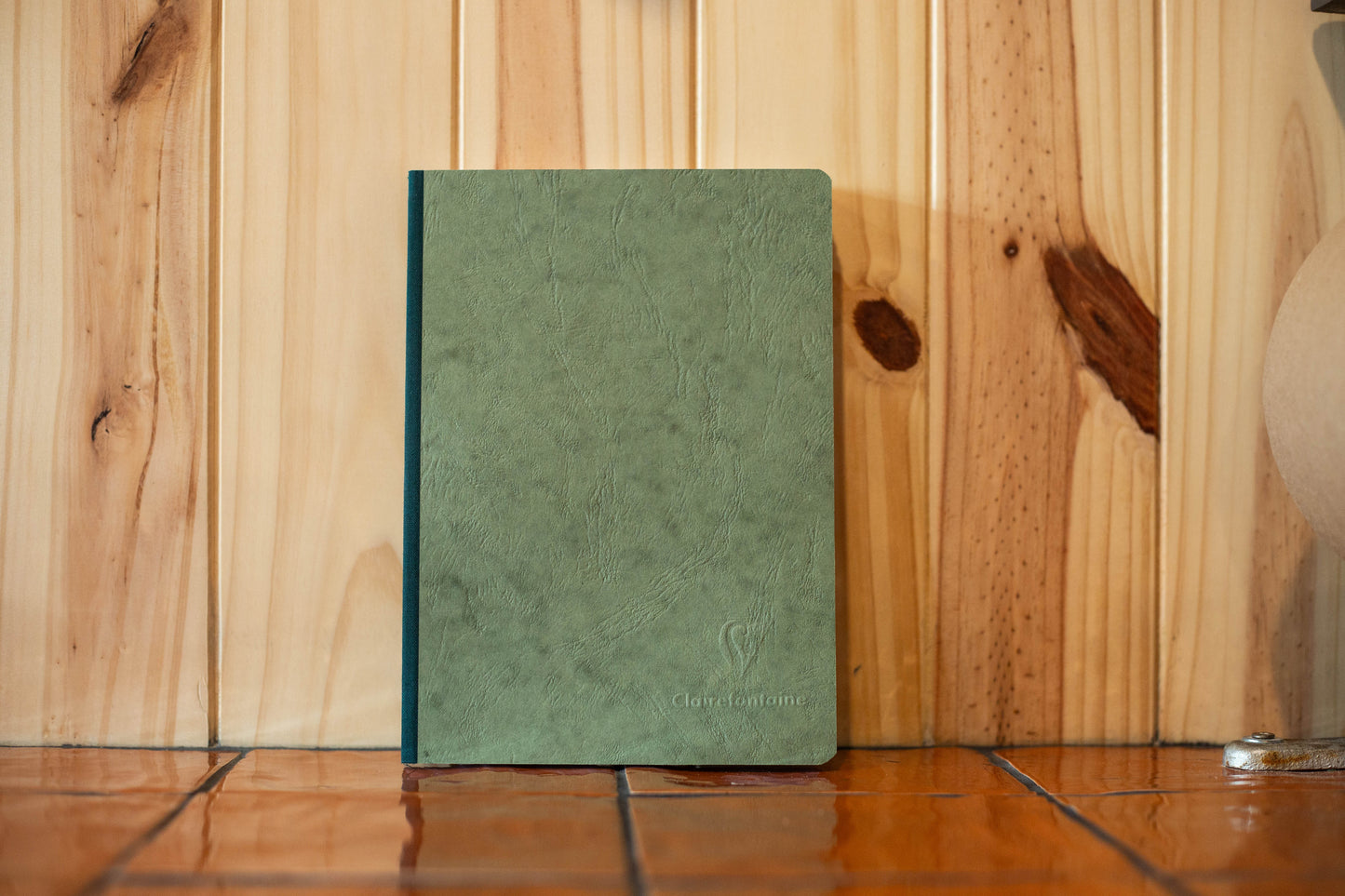 Cahier age-bag dos toilé vert A5 Clairefontaine