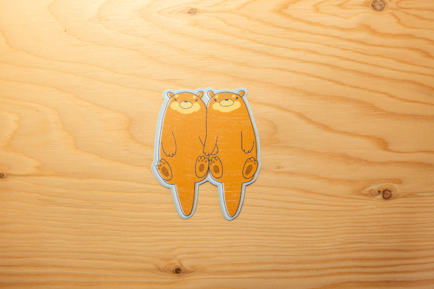 Autocollant duo de loutres