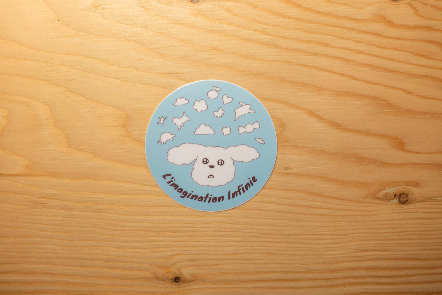 Autocollant chien l'imagination infinie