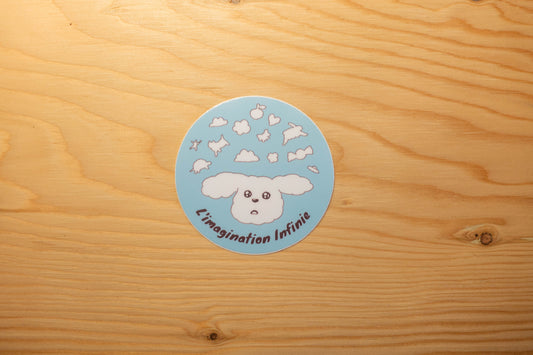 Autocollant chien l'imagination infinie