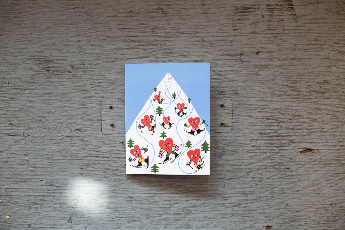 Carte de souhaits Studio Toute - Coeurs en Ski