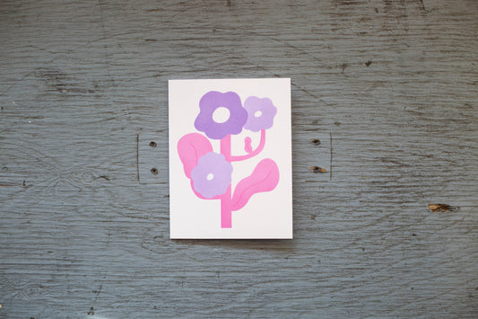 Carte de voeux rétro Violette