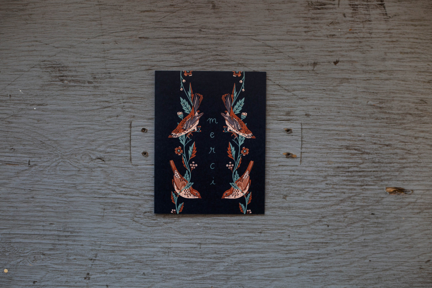 Carte oiseaux merci