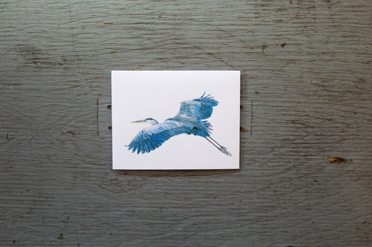 carte de voeux héron