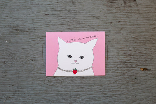 Carte de souhait - Chat d’anniversaire / Foonie