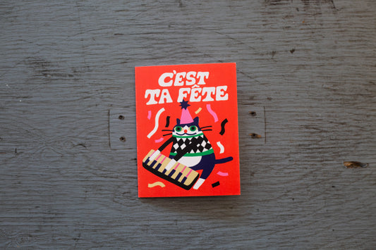 Carte de vœux Chat festif