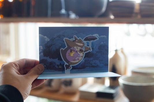 Carte de souhaits pop-up Totoro no1
