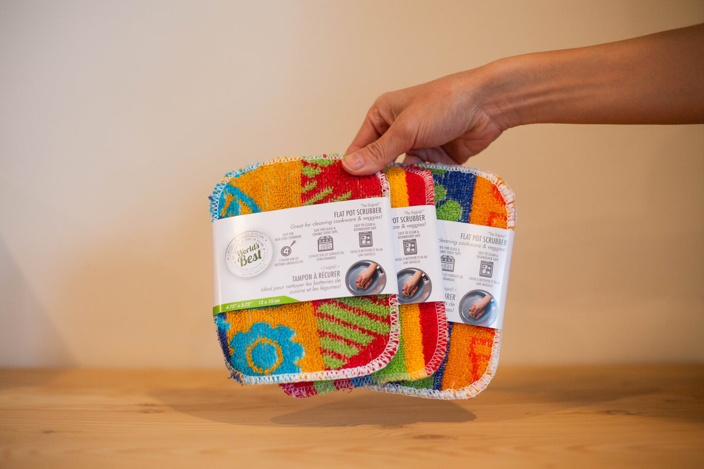 Tampon à récurer motif plat