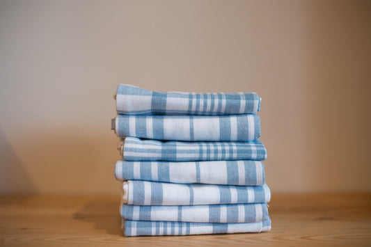 Linge à vaisselle en coton géant bleu