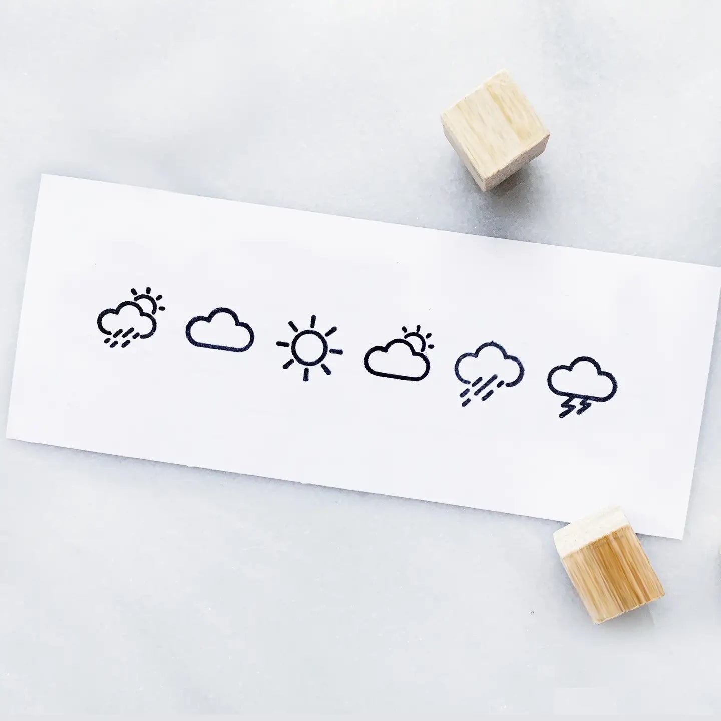 Mini estampe météo - nuage soleil pluie