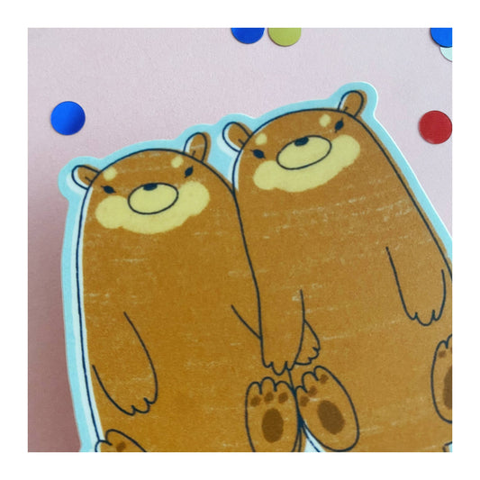 Autocollant duo de loutres