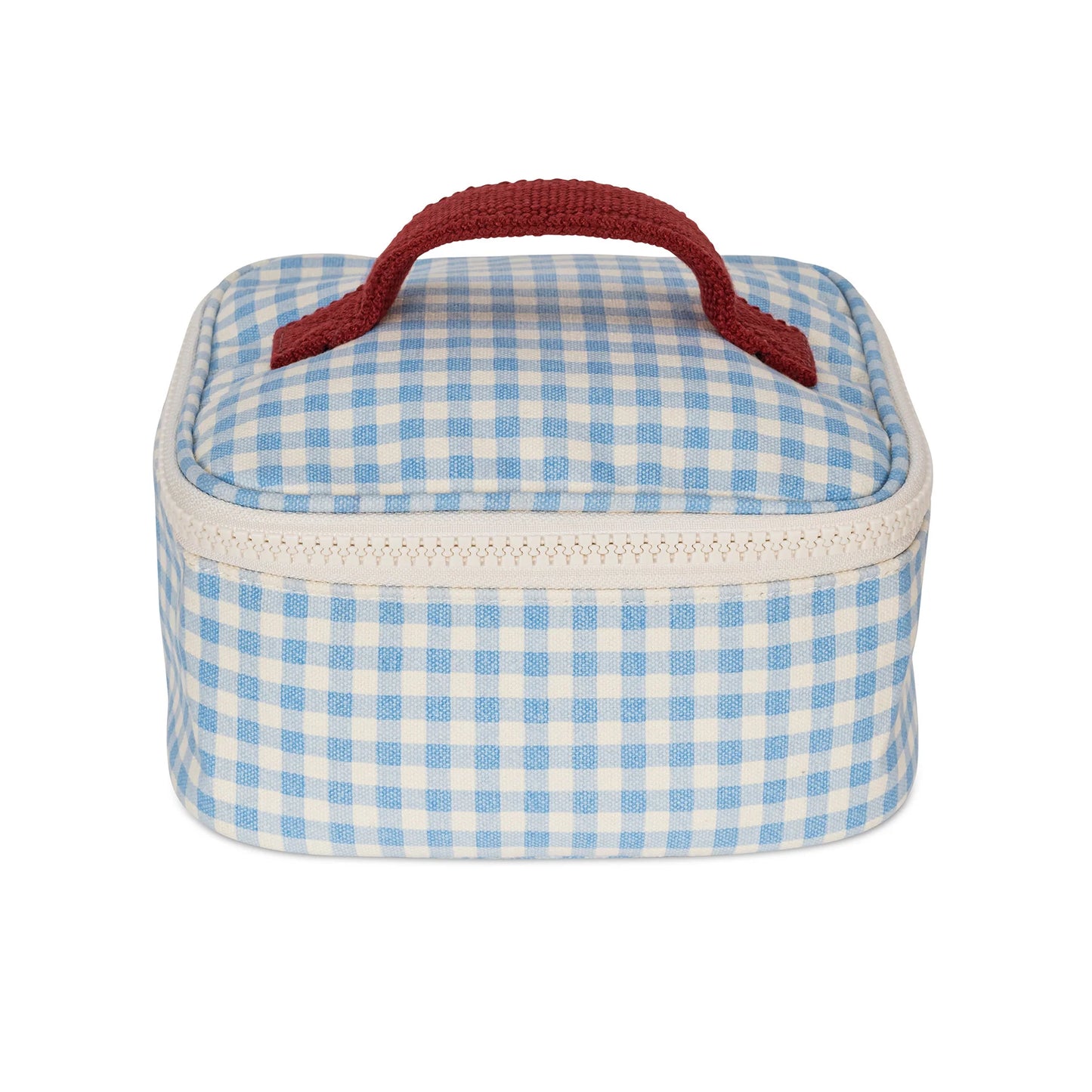 Sac à lunch mini zip cube / gingham bleu ciel