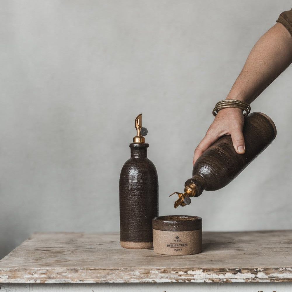 Huilier rustique marron / sable blanc