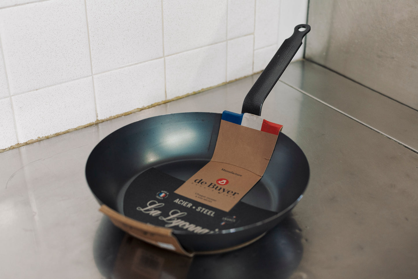 Poêle Lyonnaise acier bleu 24cm