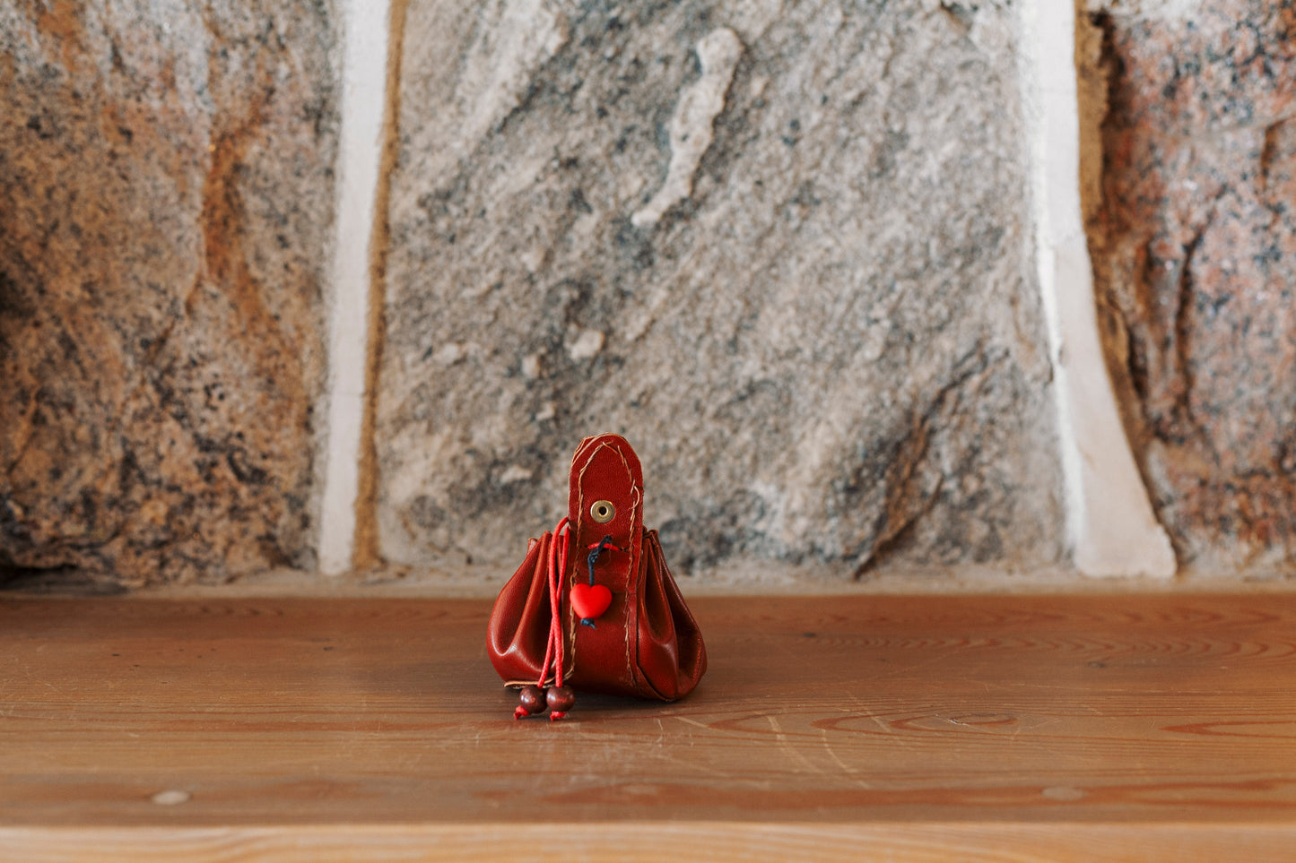 Baluchon en cuir cognac