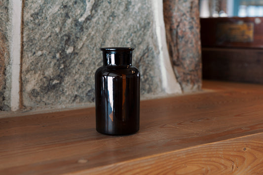 Mini vase en verre ambré