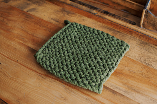 Sous plat tricot olive