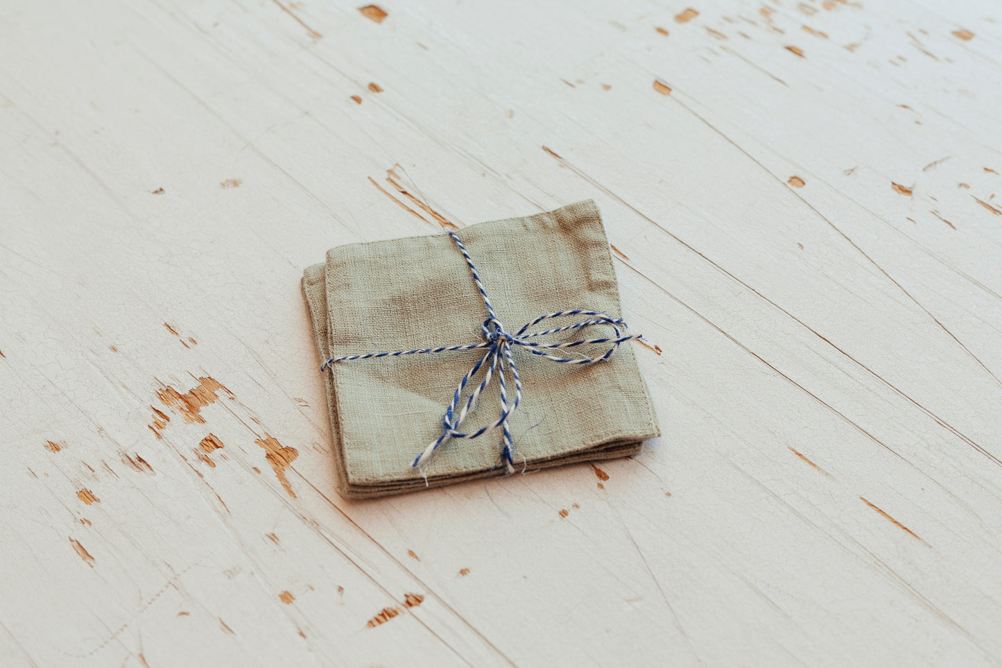 Ensemble de 4 sous-verres en lin sauge