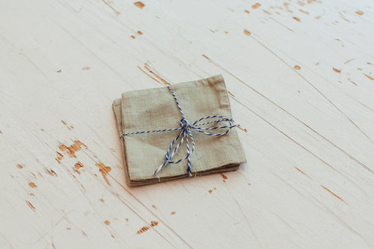 Ensemble de 4 sous-verres en lin sauge