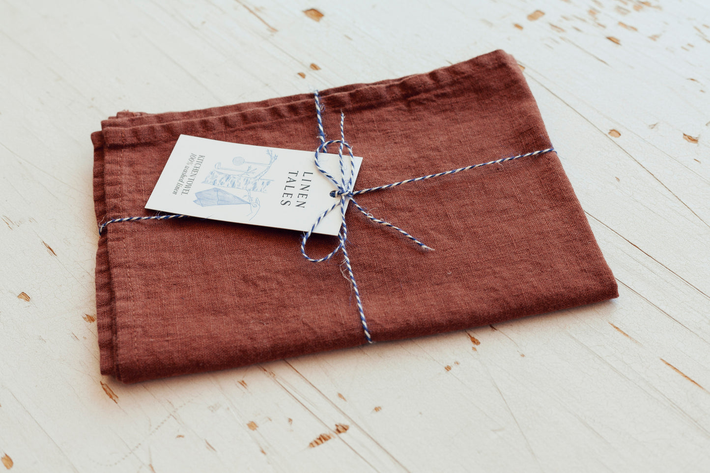 Linge à vaisselle chocolat 100% lin