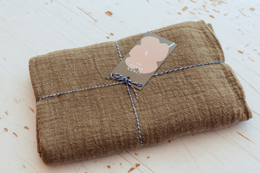 Grand foulard en lin Olive