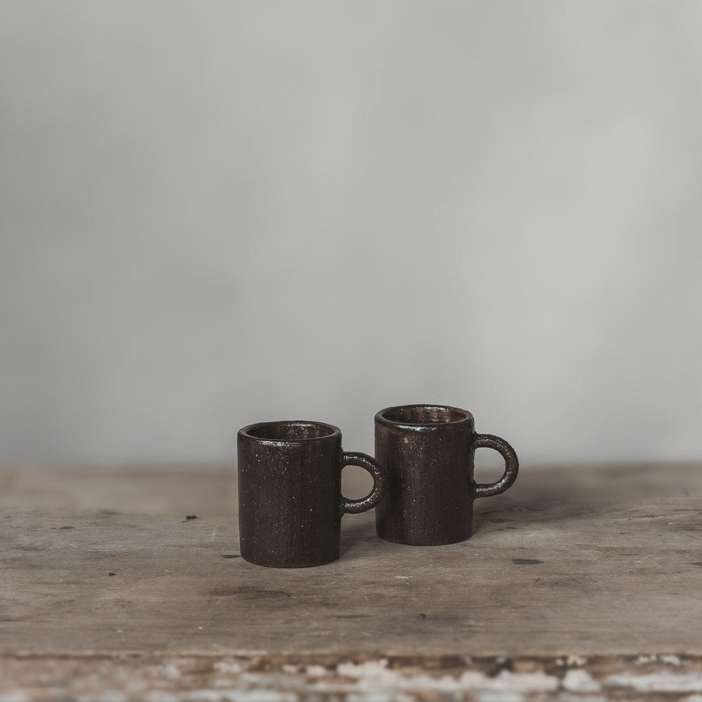 Mug rustique espresso marron
