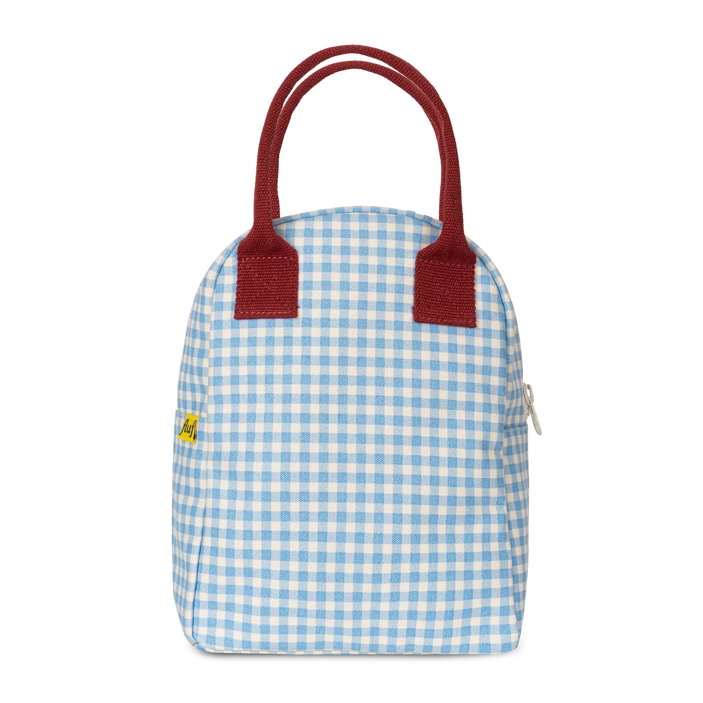 Sac à lunch gingham bleu ciel