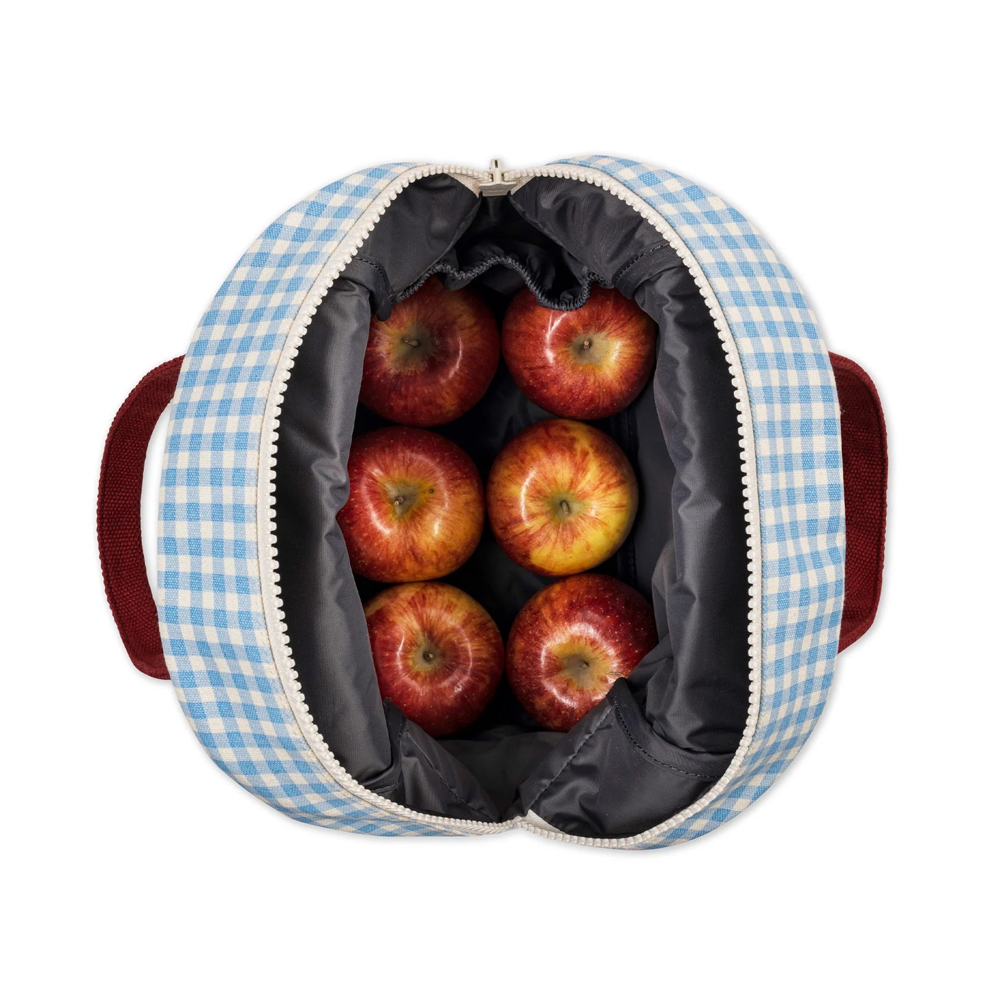 Sac à lunch gingham bleu ciel