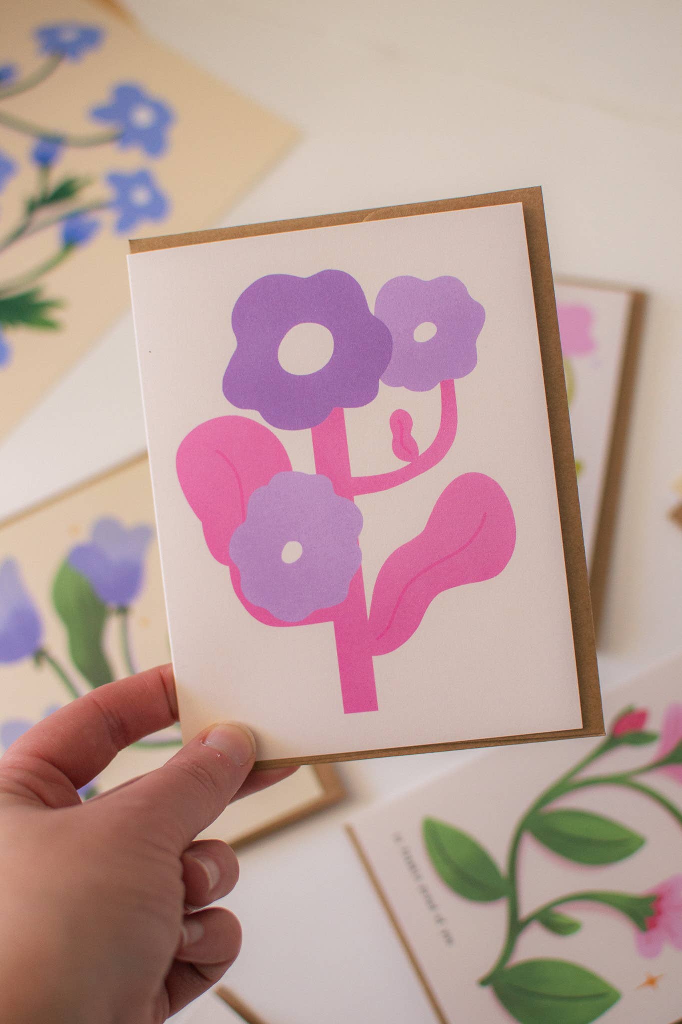 Carte de voeux rétro Violette