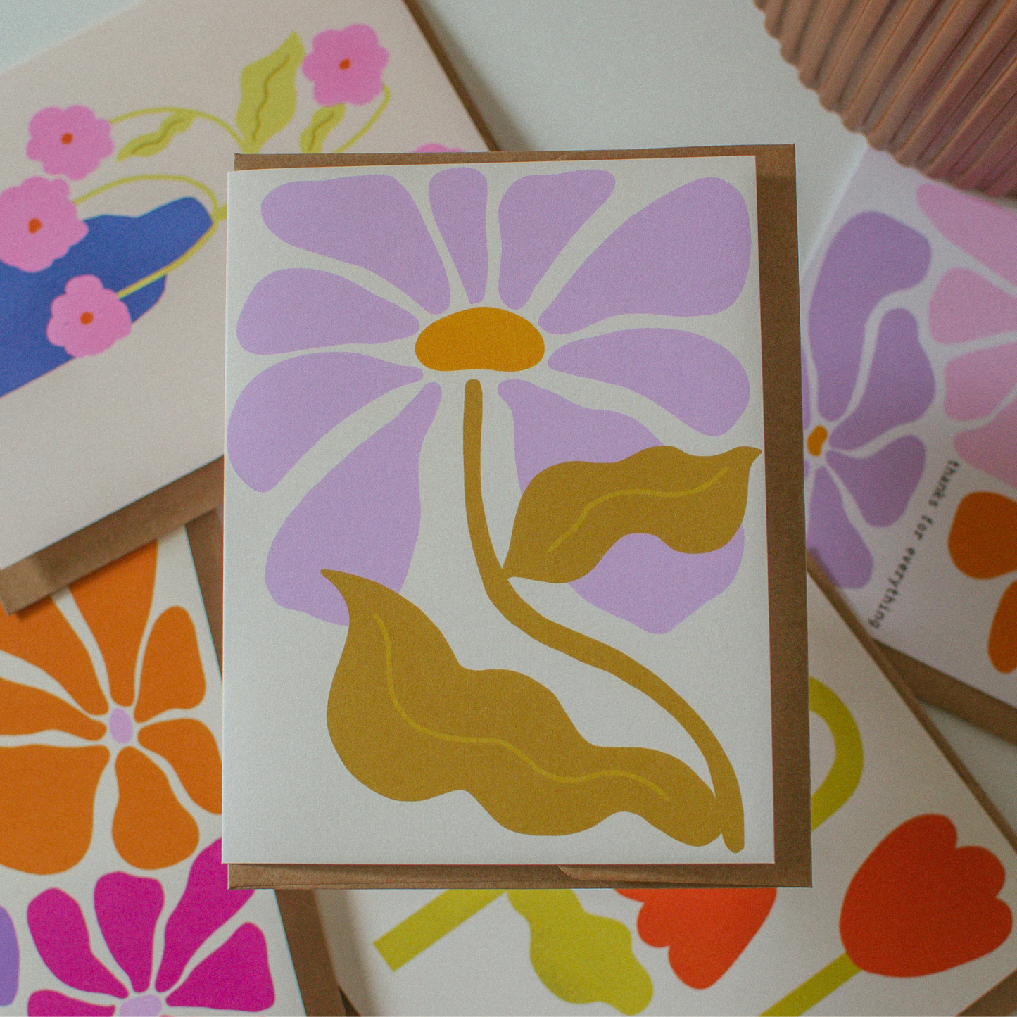 Carte de vœux rétro marguerite